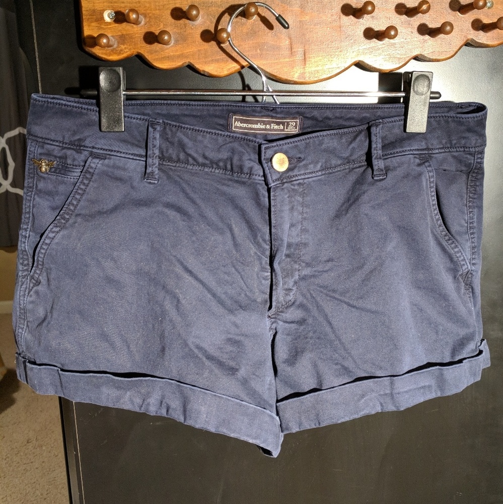 A&F Navy Blue Chino Shorts